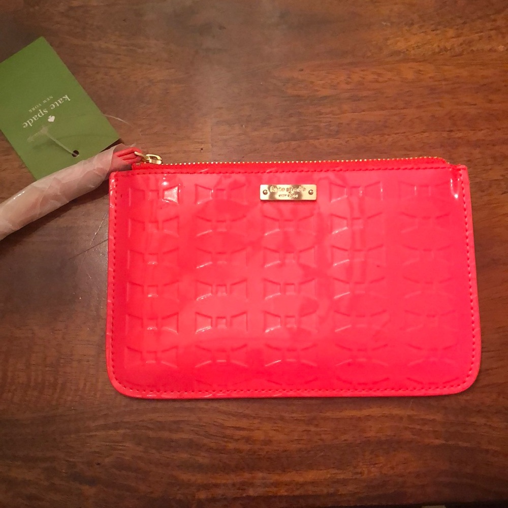 NWT Fancy that neon pink Kate Spade Wristlet